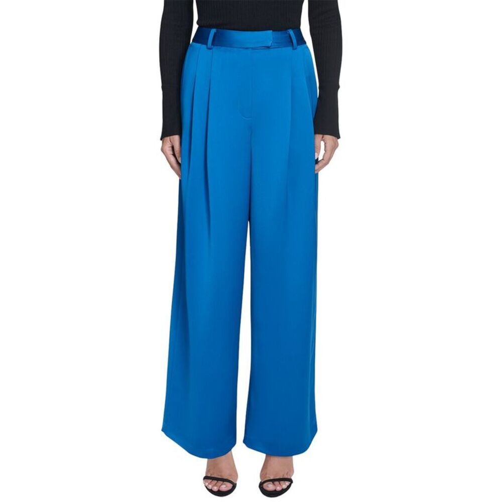 Halston Womens Satin Trouser Pant